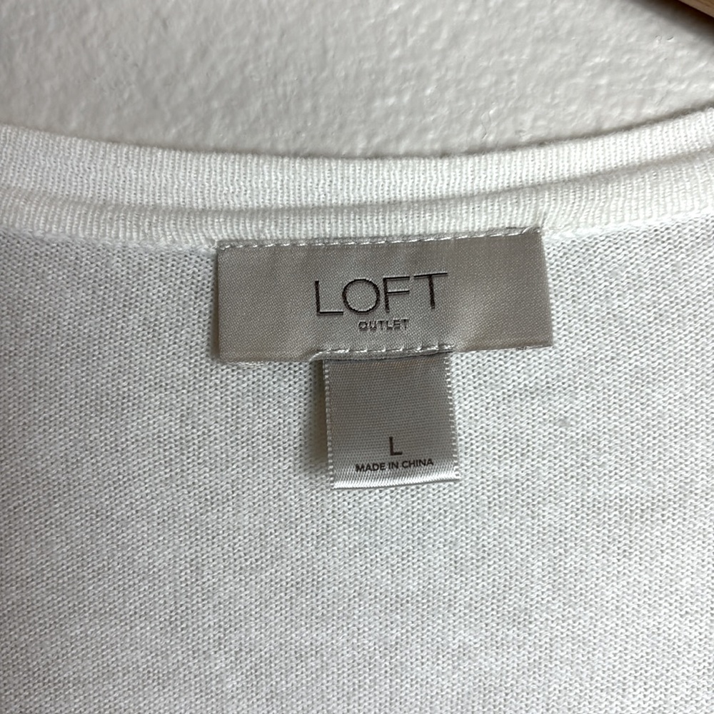LOFT Outlet White Women's Cardigan Large - Picture 3 of 4